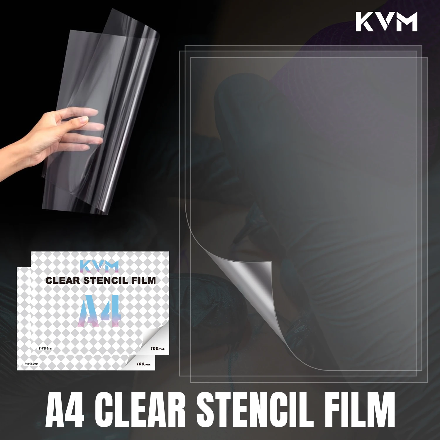 Kvm 100Pcs A4 Clear…