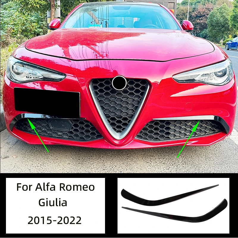 

For Alfa Romeo Giulia 2015-2022 Car front bumper side vent decorative covers air intake frame splitter car exterior trim parts