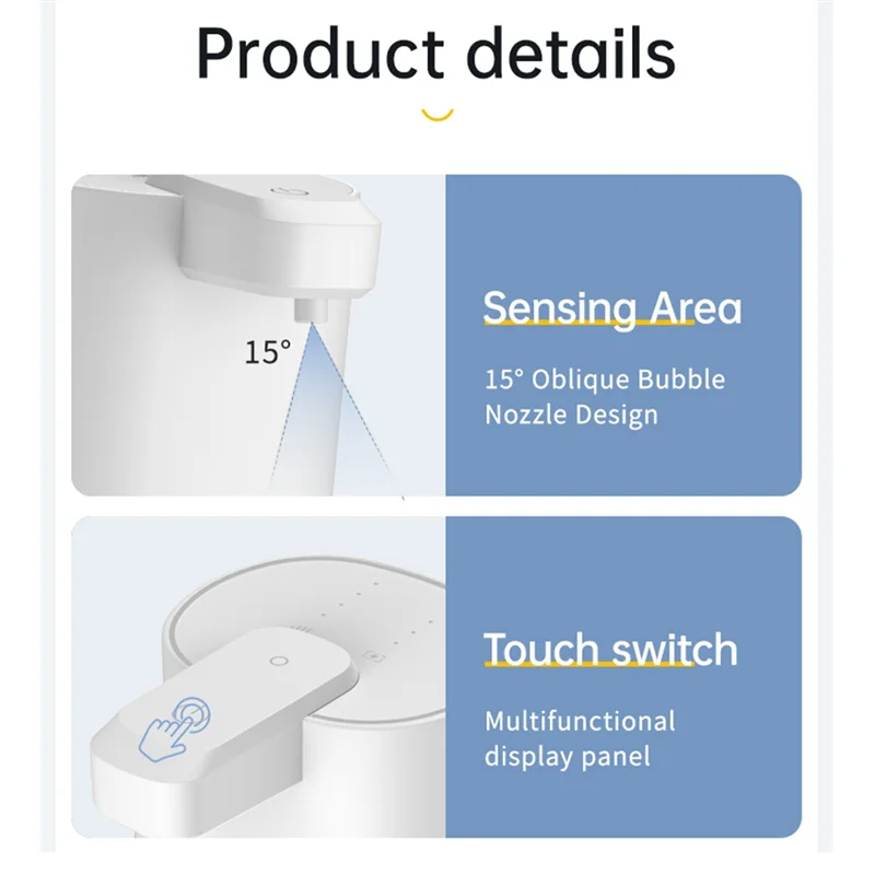 

SHGO-пенный дозатор мыла, 380 мл, бесконтактный автоматический USB перезаряжаемый электрический дозатор пенного мыла