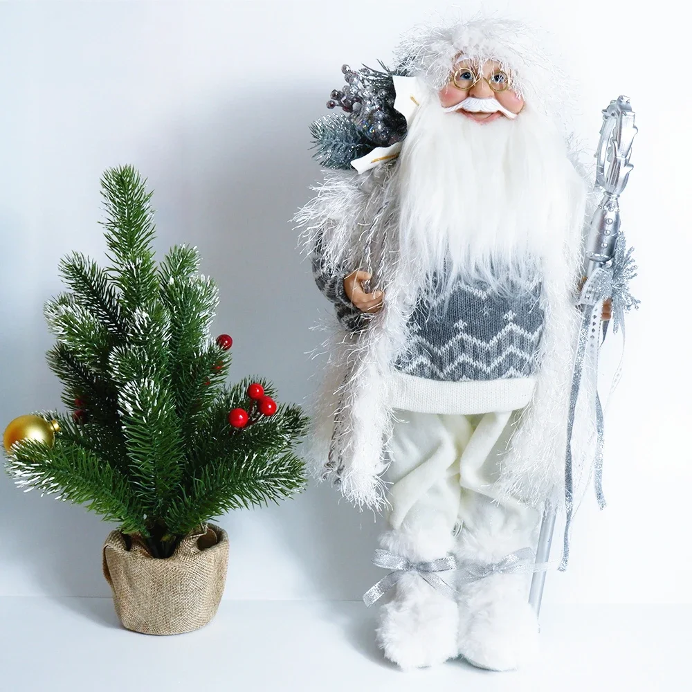 Big Santa Claus Plush Dolls Standing Christmas Tree Decoration Figures Gift Kids New Year Home House Ornaments Decor Navidad