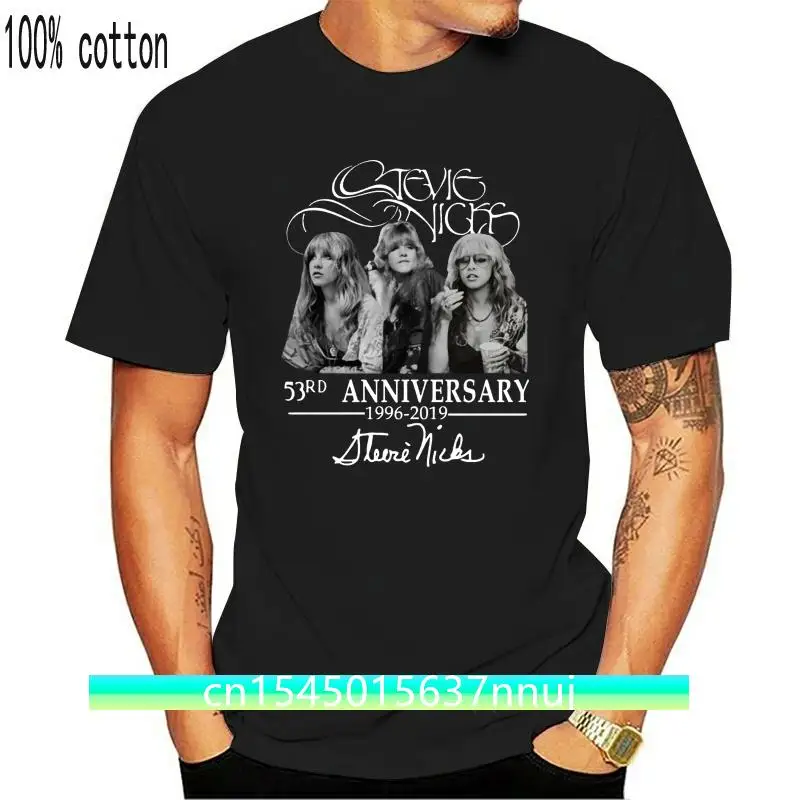 

Stevie Nicks 53Rd Anniversary 1966-2020 Signature T-Shirt Black-Navy Men-Women High Quality Casual Printing Tee Shirt