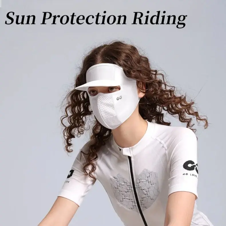 Summertime Cycling Sunscreen Mask Men Women Outdoor Sports Road Bike Sun Shade Hat Brim UV Masks UPF50+