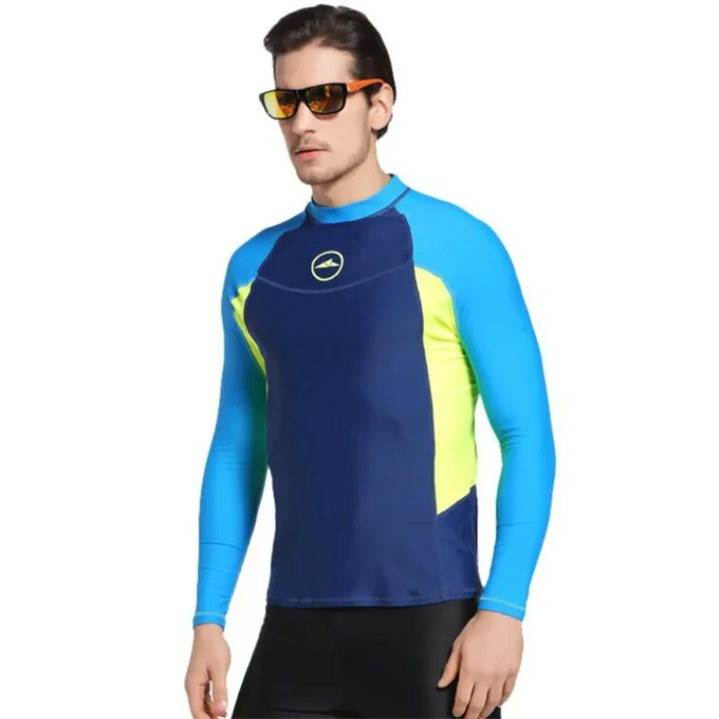 SBART Men's Long Sleeve Anti UV Rashguard Shirt Surfing Diving Shirt Snorkeling Jellyfish Swim Clothing Bathing Beach Shirts