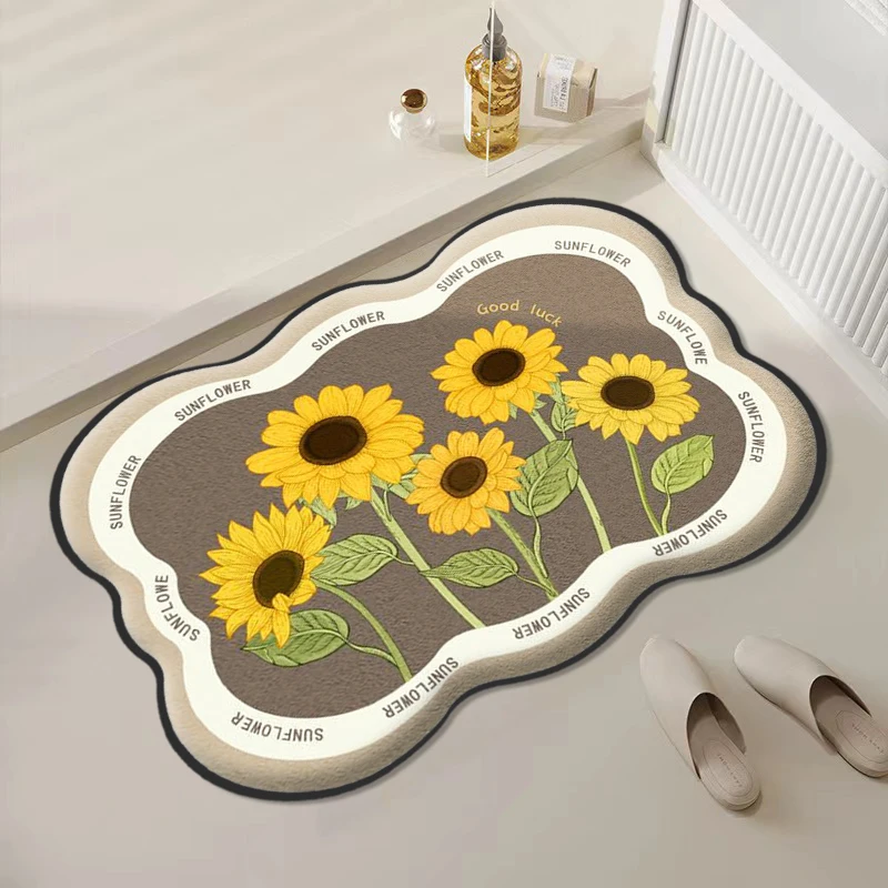 Speziell geformte Blume Badezimmer saugfähige Bodenmatte Fußmatte dicke Toilette pelzige rutschfeste Fußmatte Duschraum Bodenmatte