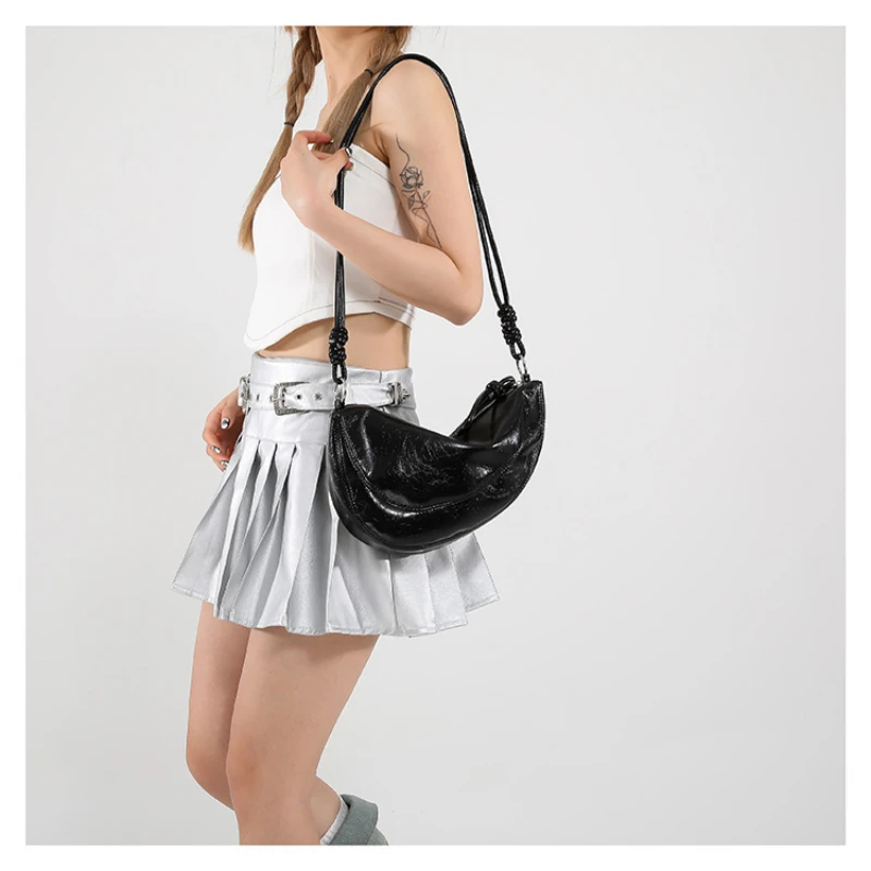 Women Handbag Fashion Bucket Bag Lady Shoulder Bag Handbags Silver Crossbody Bags for Women 2024 Korean