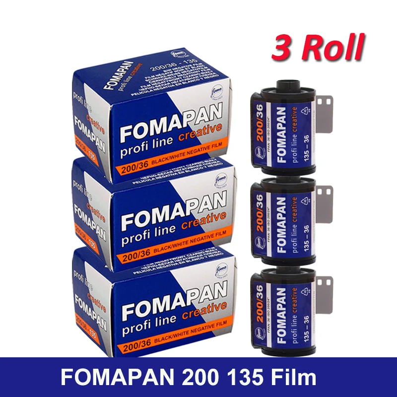 3ROLL NEW Fomapan Classic 100/200/400 135 Kinetoscope Move Films Classic Black And White Subpackage Rolls 36 Exposure Per Roll