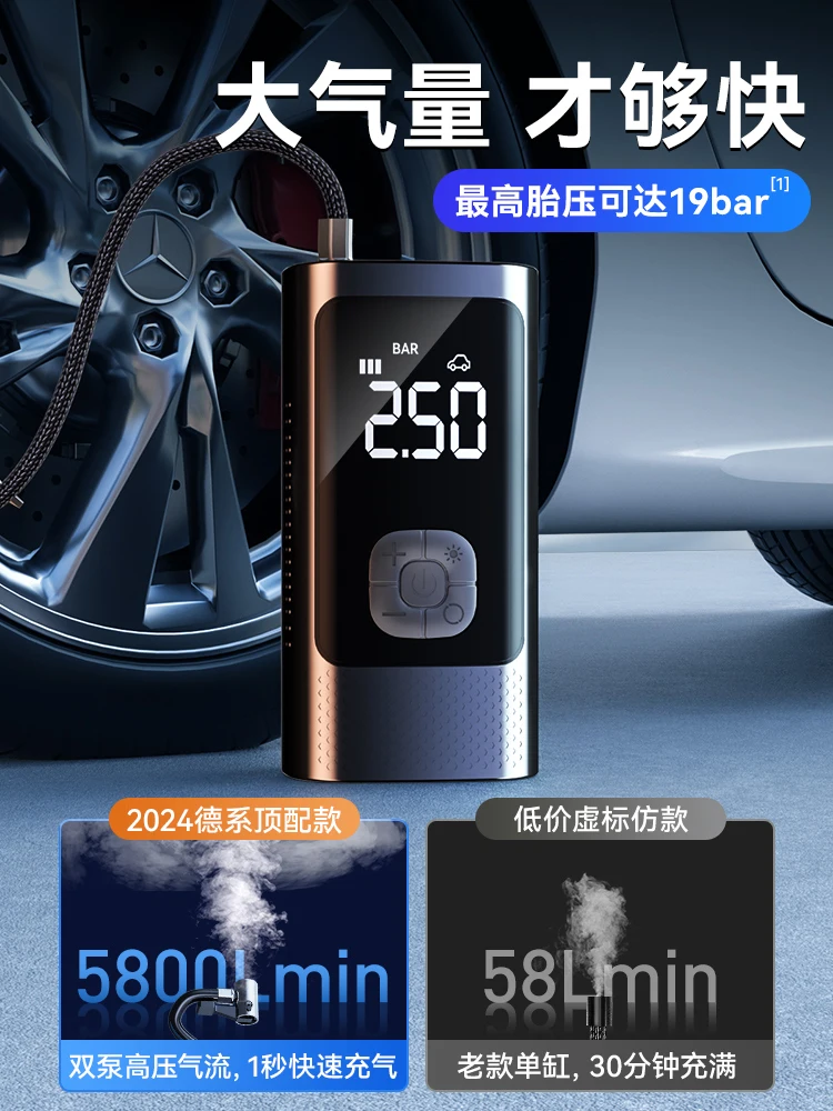 

car wireless air portable air tire high pressure inflatable treasure
