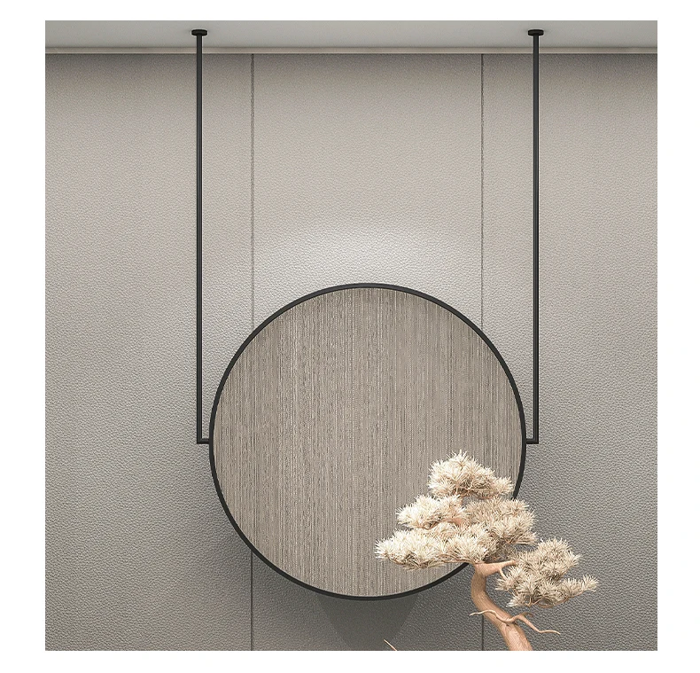 Hanging mirror, suspended round mirror, boom round, light luxury entrance , decorative mirror, hotel aisle, washstand, boom