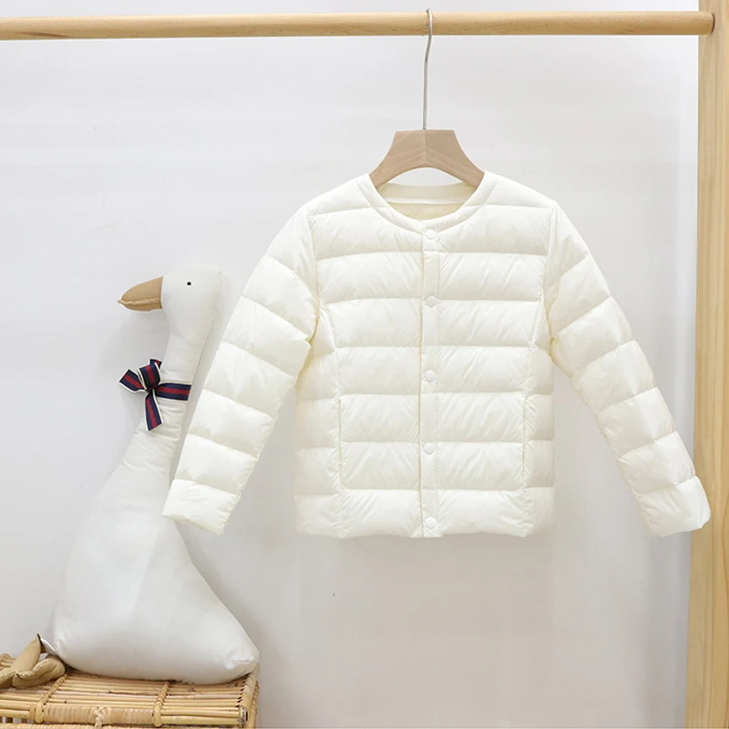 90% White Duck Feather Children Clothes 2024 New Autumn Light Weight Kids Down Jackets O-Neck Winter Coat Baby Fluffy Liner