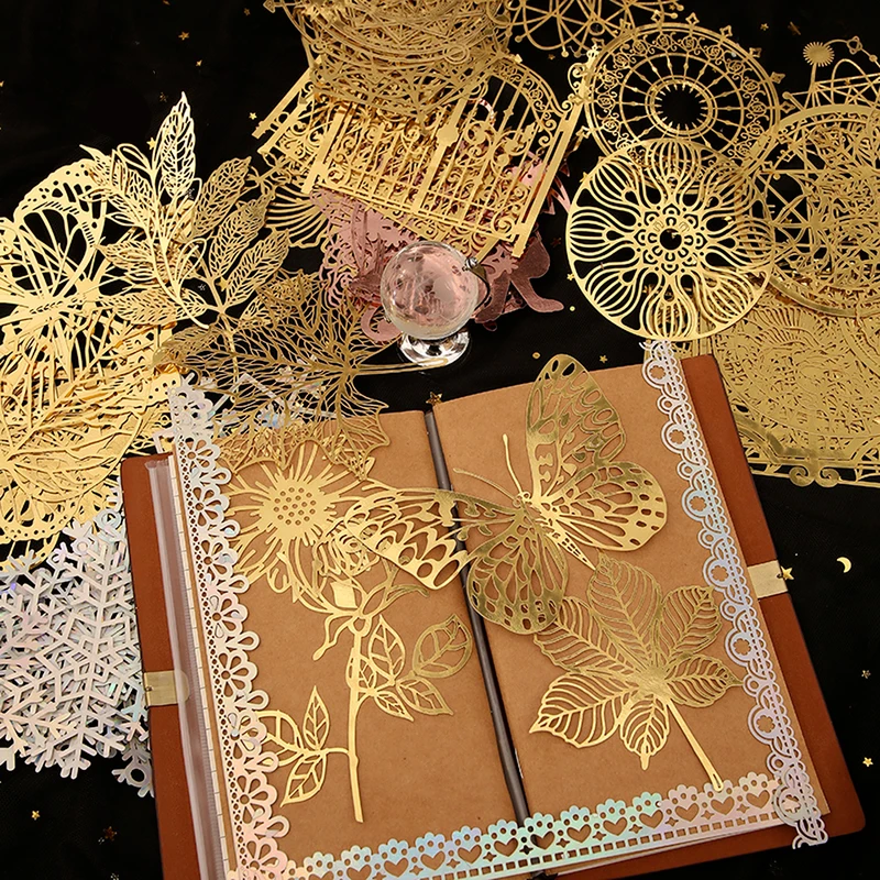 10 sztuk papieru do scrapbookingu Diy Bronzing Lace Decoration paper Hollow Card Collage material lomo cards DIY ręcznie robiony papier rzemieślniczy