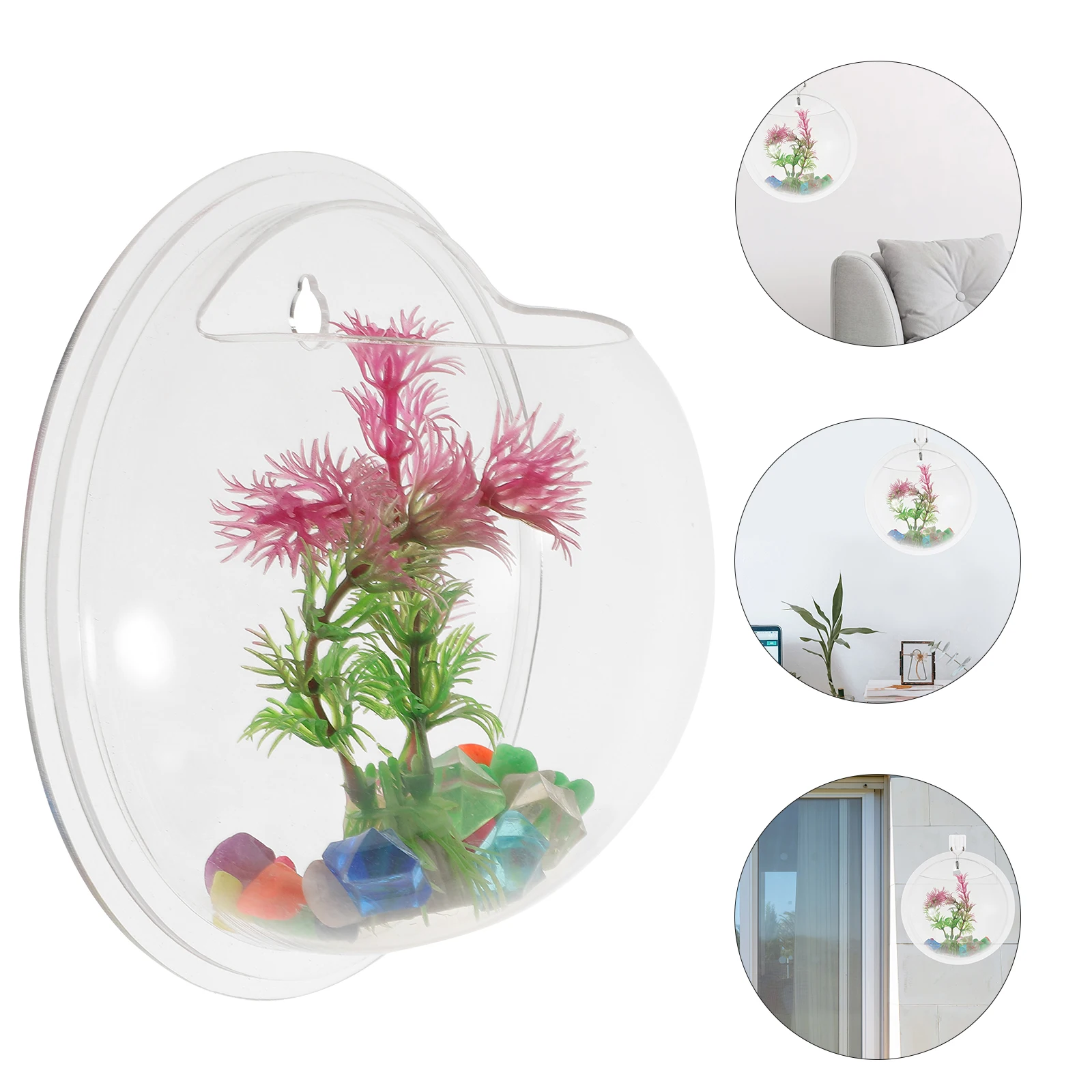 

Wall Goldfish Bowl Aquarium Decorations 15cm Transparent Acrylic Vase for Plants Flowers Home Wedding Party Decor