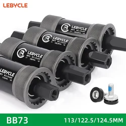 Mountain Bike Square Hole Bottom Bracket 73mm 113/122.5/124.5/126mm BB73 Waterproof Sealed Bearings Carbon Steel Cycling