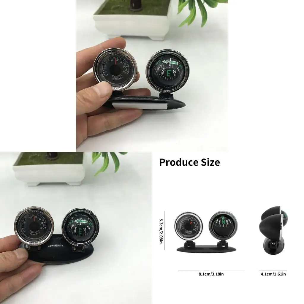  Dashboard Guide Ball With Integrated Compasses Thermometers For Vehicles Truck