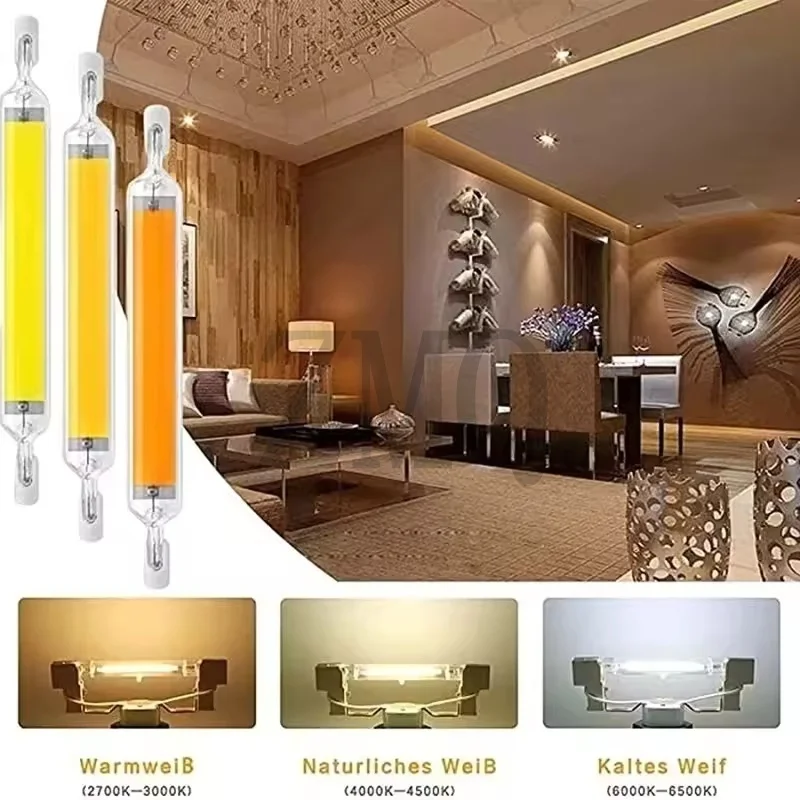 R7S LED 78mm J78 118mm J118 Light Bulb 15W 20W 30W 40W COB Glass Lampada AC 110V 220V Energy Saving Replace Halogen Light