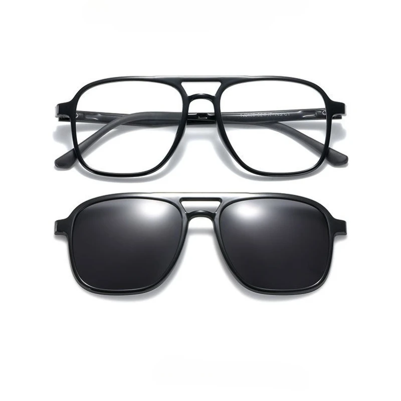 GJ OPTICIAN جديد مزدوج شعاع المغناطيسي مرآة الاستقطاب كليب النظارات الشمسية الرجال مكافحة الضوء الأزرق القراءة قصر النظر النظارات الطبية