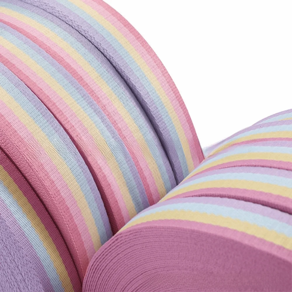 Thick Rainbow Webbing Heavy-duty 2.5 cm/3.2cm Rainbow Webbing Strap Colorful 45m DIY Toddler Playground Accessories