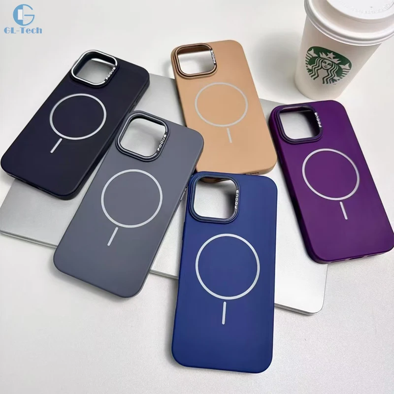 

Fashion Skin Feel Painting Magsafe Magnetic Phone Case For iPhone 16 15 14 Plus 13 Pro Max Soft Bumper Hard Back Anti-drop Cover