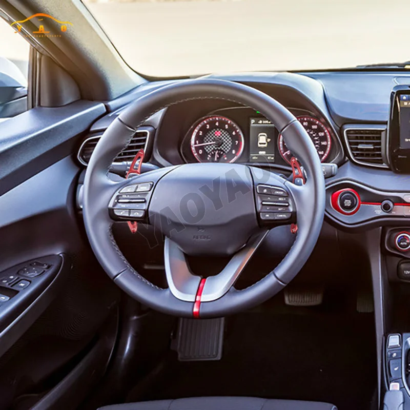 For Hyundai Kona Ioniq Veloster Car Accessories Aluminum Alloy Car Steering Wheel Gear Shifters Paddle Shift Extension
