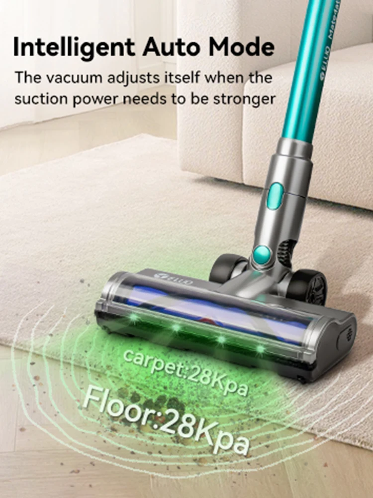 E.LUO 진공 청소기 신축성있는 경량 먼지 센서 강력한 흡입 30kpa1h 가정용 애완 동물 카펫 바닥 자동차 청소를위한 실행 시간