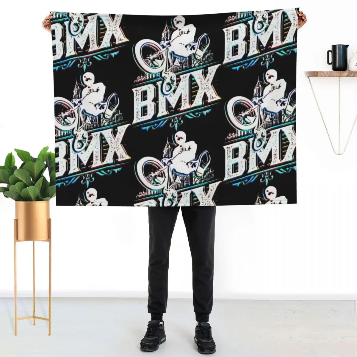 

Retro Bmx Apparel - Classic Vintage Bmx Jump Throw Blanket Warm Napping Blanket for Office Couch Bed