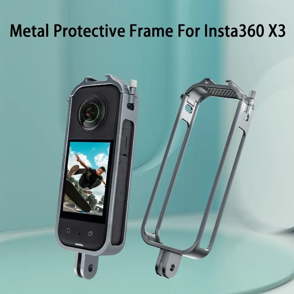 

Aluminum Protective Case Frame Cold Shoe Mount Brackets Housing Shell Cover for Insta360 X3