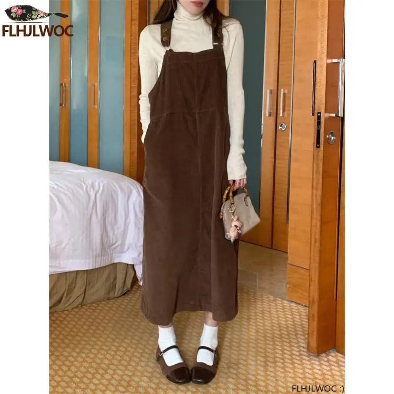 Schicke Japan Mori Mädchen feminine Vestidos Frauen Blumen stickerei elegante Retro niedlichen Vintage Baumwolle Cord Taschen Hemd Kleid