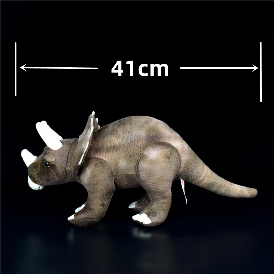 Triceratops High Fidelity Anime Cute Jurassic Plushie Dinosaur Plush Toys Lifelike Animals Simulation Stuffed Doll Kawai Toy Kid