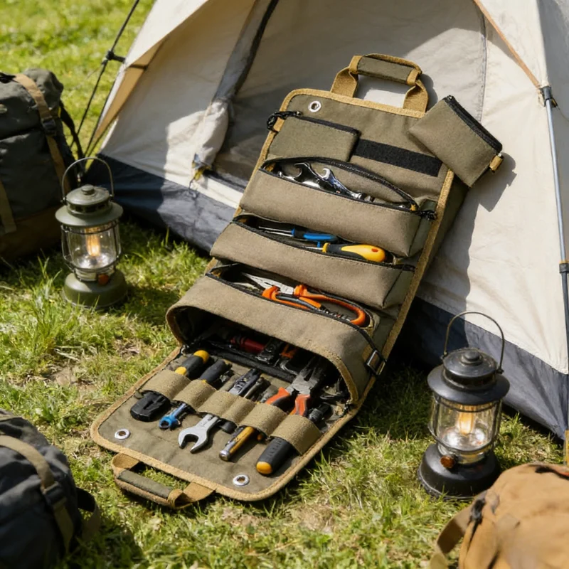 Multi-Purpose Hardware Tool Bag Professional Multi-Pocket Rolled Portable Storage Bag Rolled Waterproof Storage Bag Pliers Wrenc