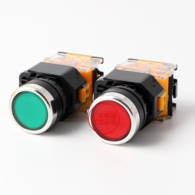 

Button Switch Power Start Stop Self Reset LA38-11BN Point Moving Flat Button Switch Red Green 22mm 24vdc 220vac