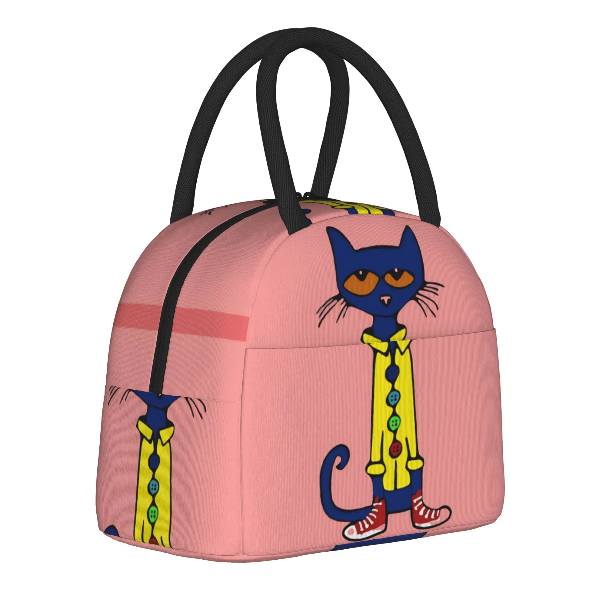 Pete Cartoon Comic Cats Insulated Lunch Bags For Outdoor Food Storage Bag Portable Cooler Thermal Lunch Box