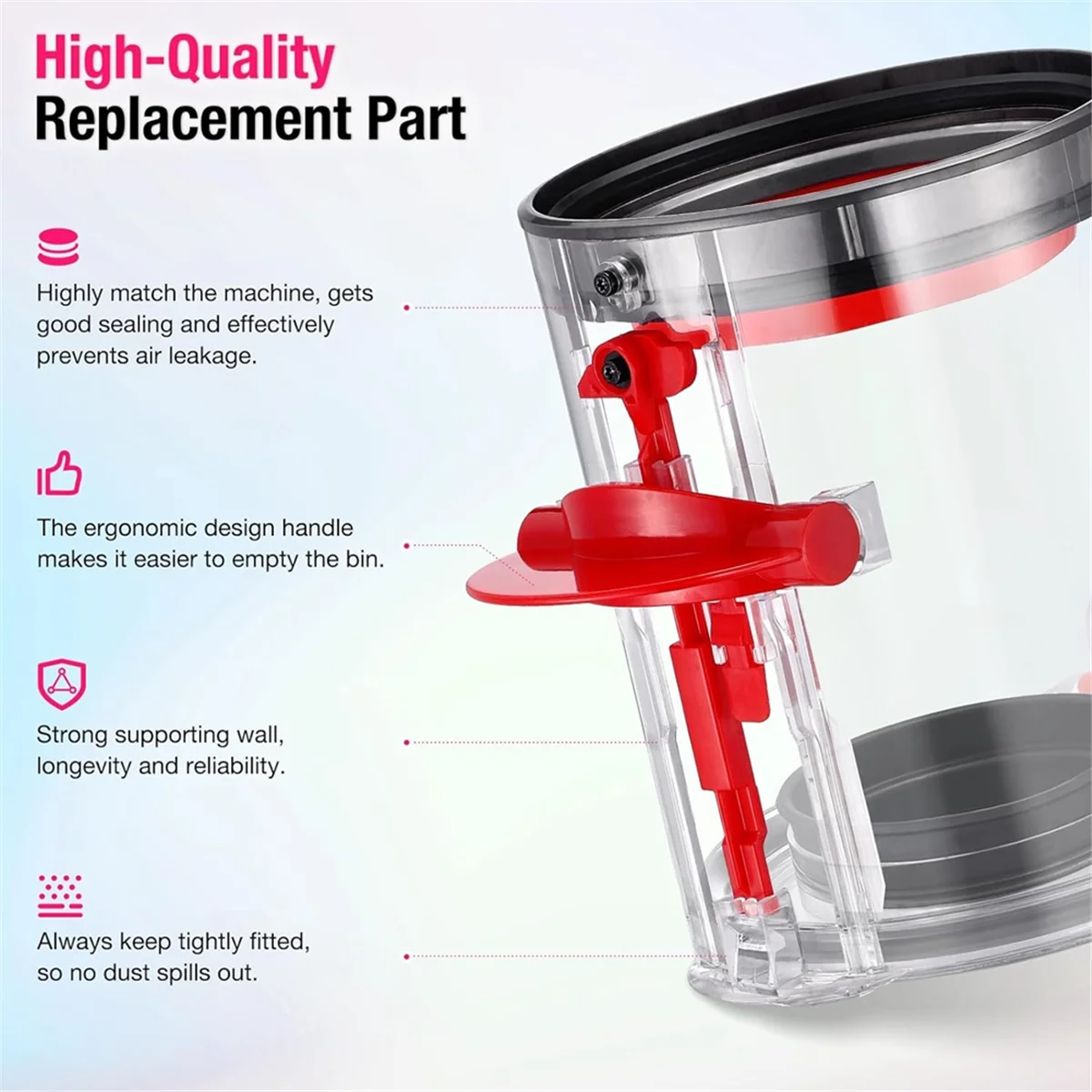 بديل صندوق الغبار المطور A74X لعلبة المكنسة الكهربائية Dyson V10 SV12/دلو الغبار، رقم الجزء الصندوق الصغير. 969509 -02