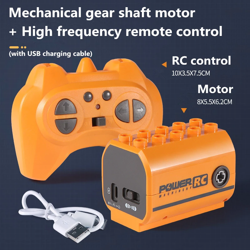 Motores rc programáveis para blocos de construção de tamanho grande 9656 motor de eixo de engrenagem mecânica recarregável brinquedos técnicos para crianças presentes