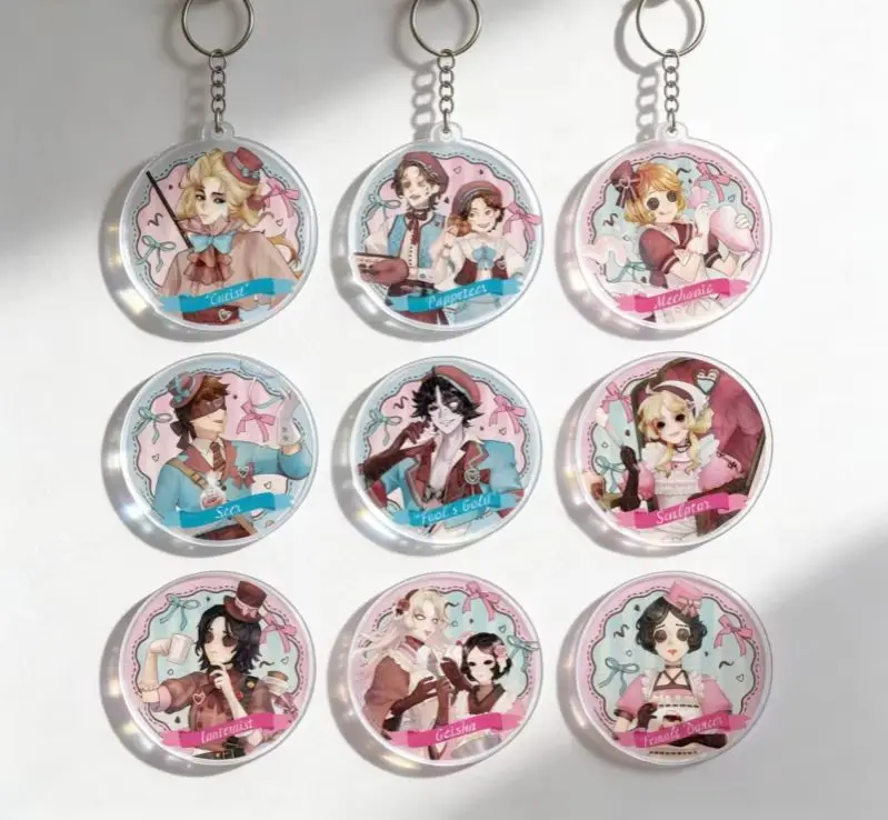 Anime Identity V Game Figure Lucky Guy Reznik Emma Woods Helena Adams 6cm Acrylic Pendant Keychains Bag Charm