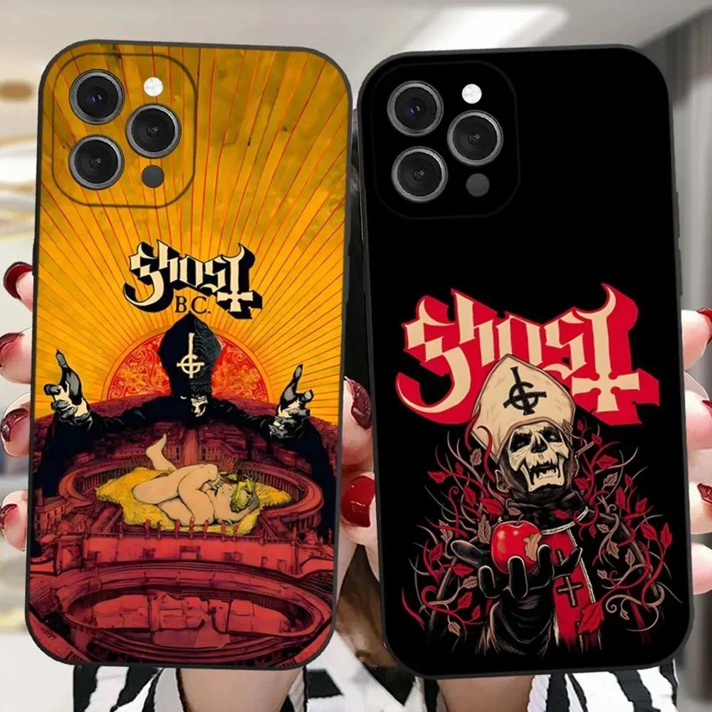 Ghost Heavy Metal Band Phone Case For iPhone 16,15,14,13,12,11 Plus,Pro,Max,XR,XS,X,7,8 Plus,SE,Mini Silicone Soft