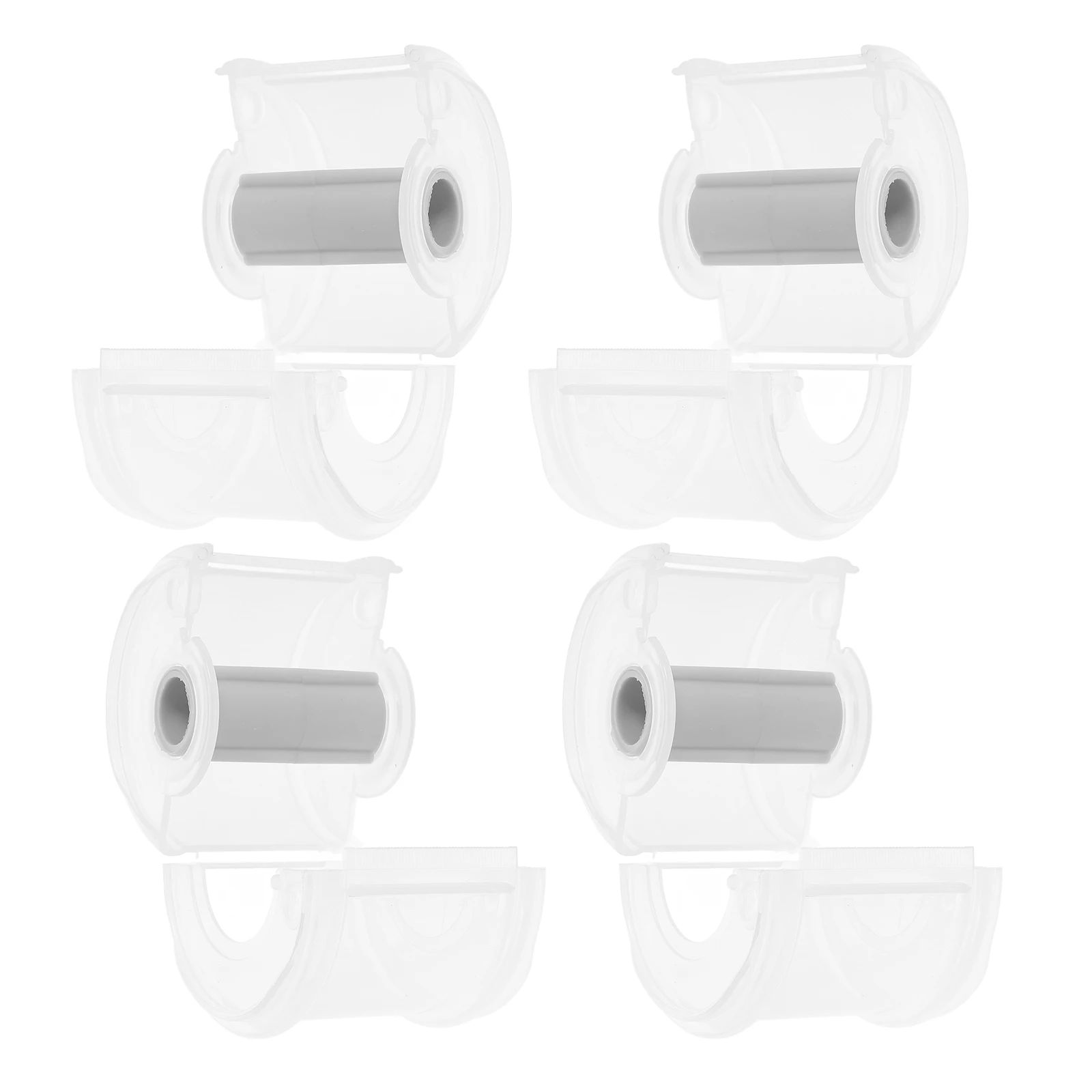 

4 Pcs Tape Storage Box Round Transparent Plastic Dispenser 6 5x6 5x5 5cm Holder Portable Household Office Gift