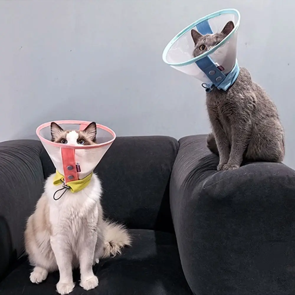 

Anti-Bite Cat Elizabeth Collar Breathable Soft Cat Neck Protective Circle Comfortable Adjustable Dog Protective Head Cover