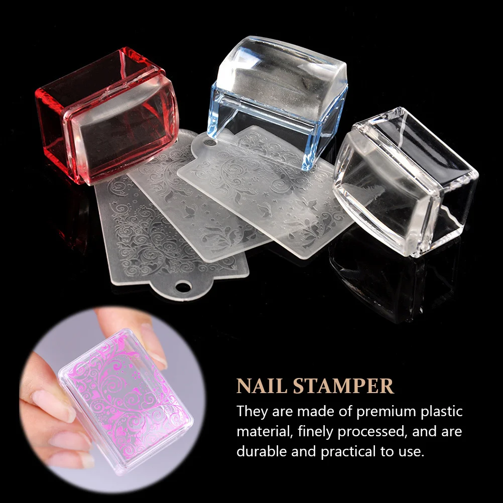 

2 шт., штамп для ногтей для женщин, прочный маникюрный инструмент «сделай сам», пластиковые штампы премиум-класса, квадратный набор для переноса дизайна ногтей