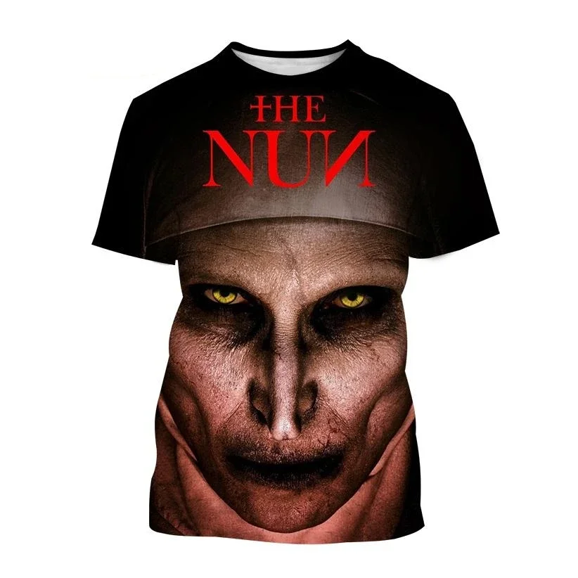 

Halloween New Fashion Ghost Valak Horror Movie Nun 3D Printed T-shirt Men's and Women's Holiday Tops Casual Tops for Children