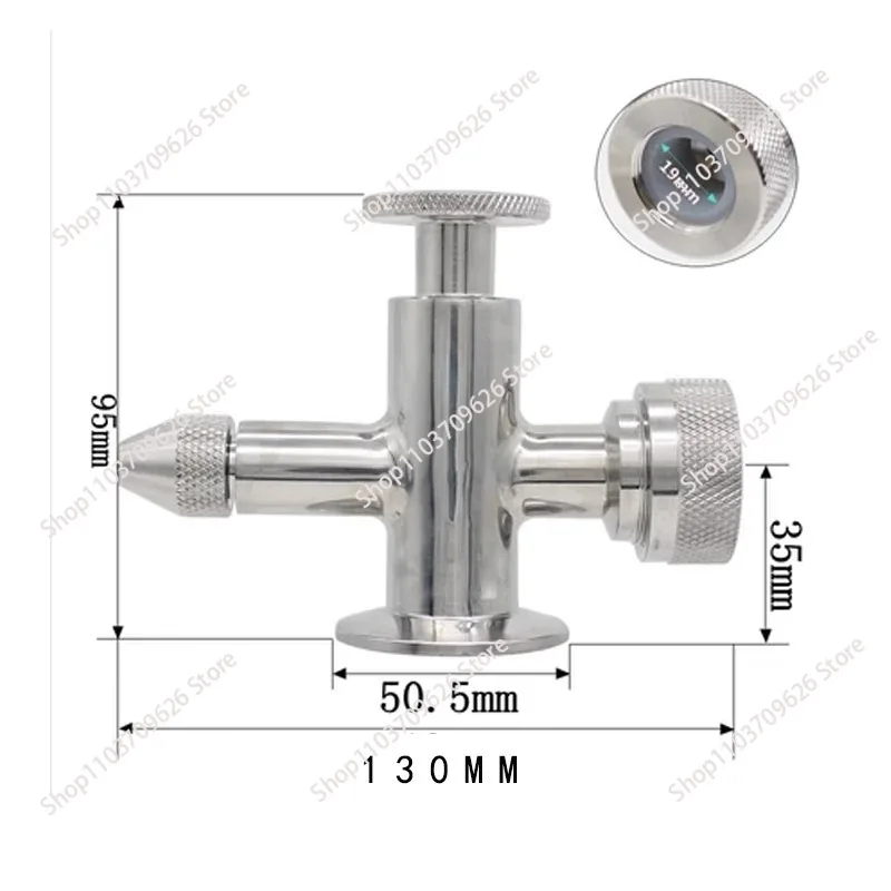 Stainless steel quick-loading liquid level gauge Angle valve Mirror polishing Sanitary grade Clamp copy Glass tube belt sampling