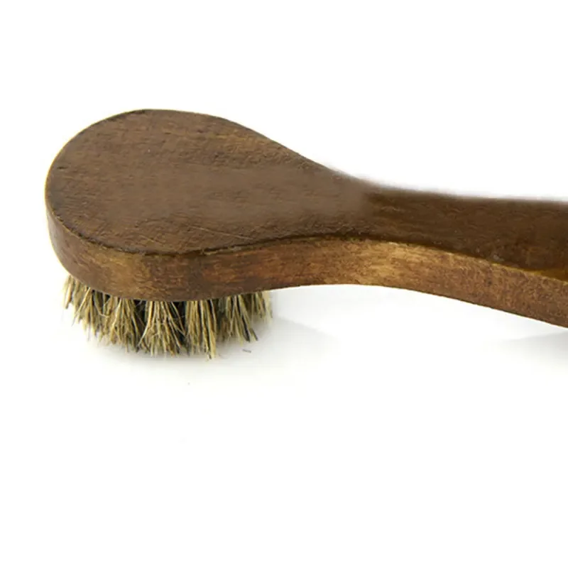 Long-handled Horse Hair Shoe Brush Soft Leather Cleaning Brush Round Head Shoe Cleaner Household Cleaning Brush Shoes Cleaners