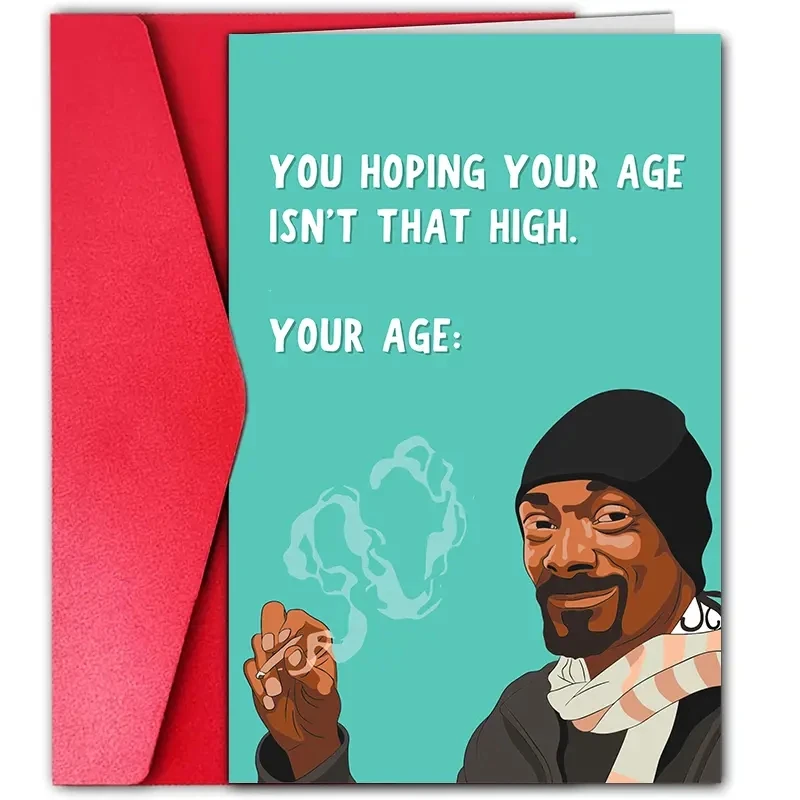 1 pc fun birthday card with a creative smoking man graphic. Creative greeting cards. Perfect gift for family, friends.