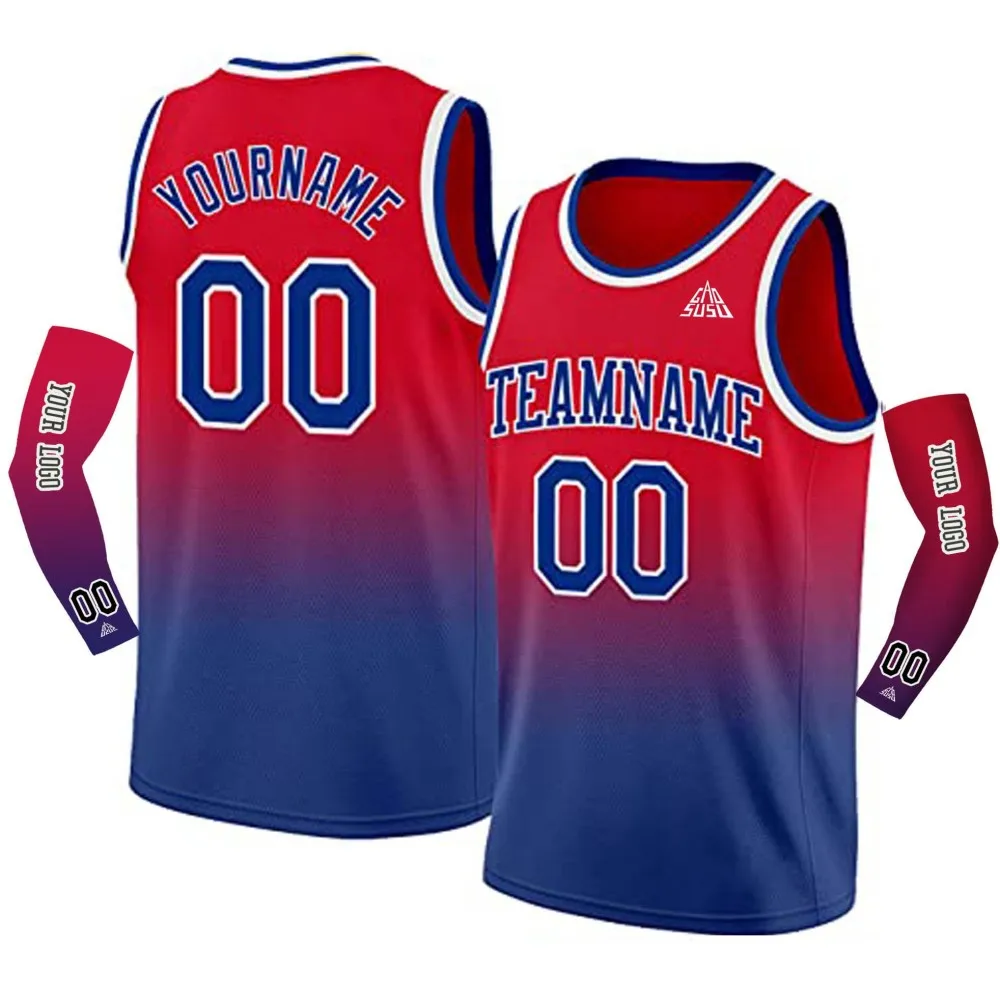 Custom Men Youth Basketball Jerseys Gradient Color Breathable  Sleeveless T-shirts Team Uniforms Personalized Name Number Logo