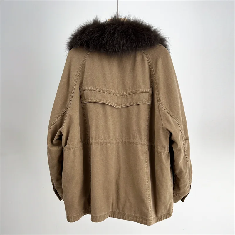 2025 Winter Warm Goose Down Parka Jackets Natural Real Fox Collar Women Female Casual Coats Outwear Puffer Jackets Clothing