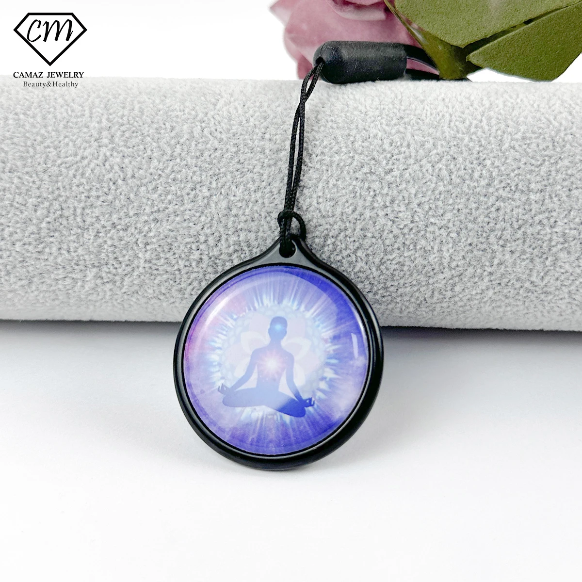 

CAMAZ Tarjeta Cuántica Round New Me Card Terahertz Chip Card Purple Pendant Necklace New Design