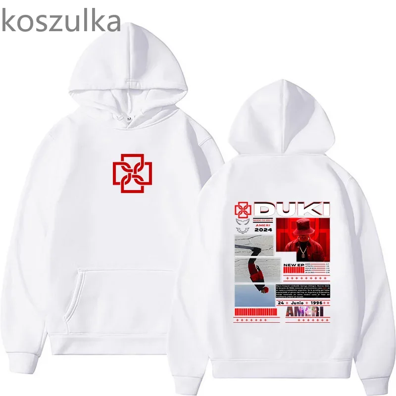 Duki Ameri World Tour 2025 Bluza Unisex Fans Print Bluzy z długim rękawem Jesień Zima Polar Unisex Streetwear Hip Hop Tops