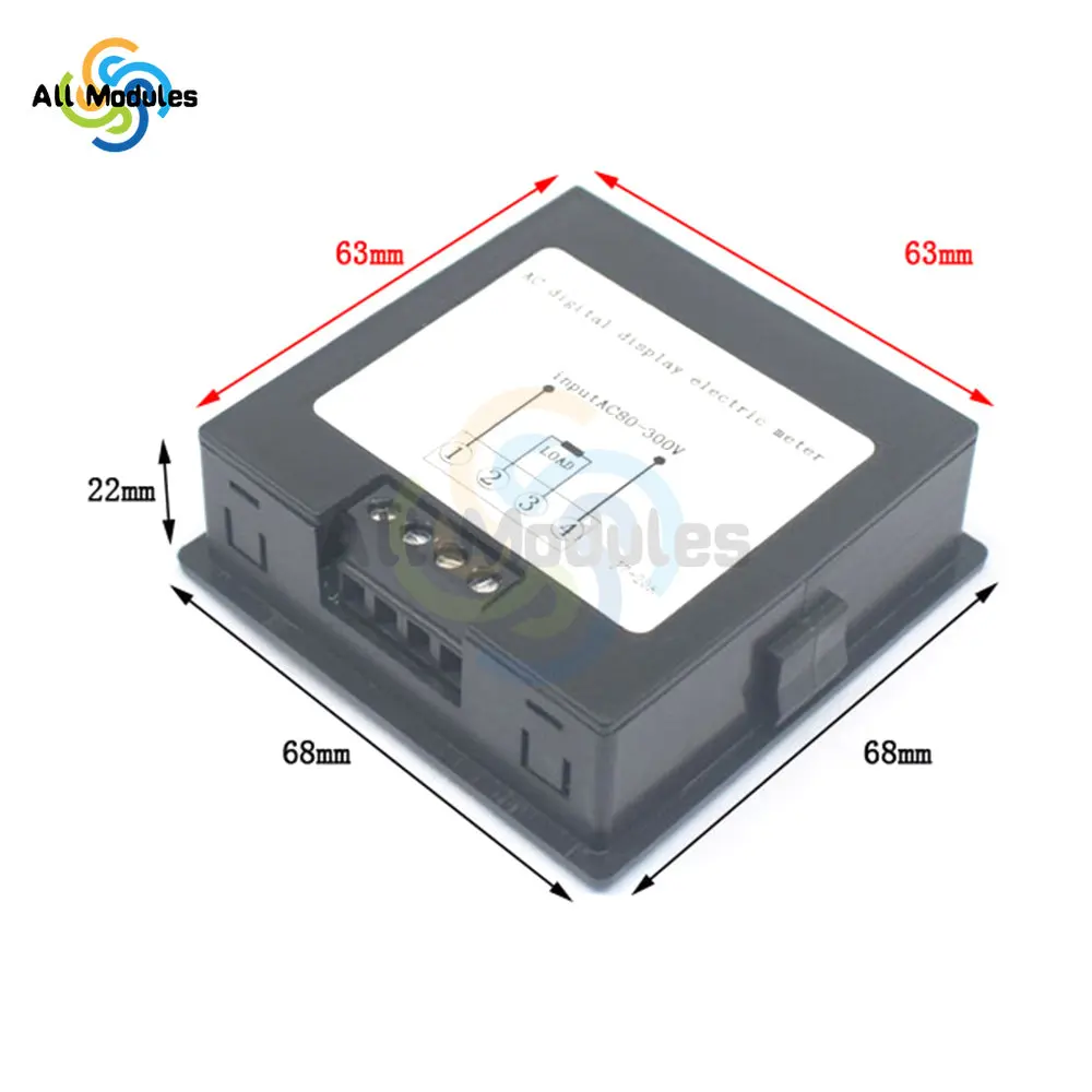 80-300V LCD Digital Display AC Voltage And Current Meter 20A Power Consumption Impedance Multi-Function Meter Tester Tools