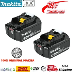 Makita-100% Original Rechargeable Power Tool Battery 6.0Ah 18V BL1830 BL1850 BL1840 BL1860 BL1815，Replaceable LED Lithium-ion