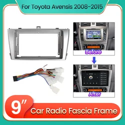 Car Radio Stereo Fascia 2Din Frame For Toyota T27 Avensis 2009-2015 Panel Dash DVD Player Cable Adapter Dash Fascia Kit