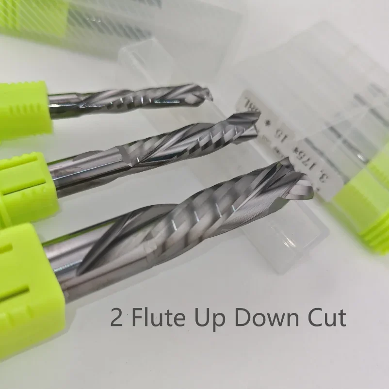 RU 10pcs Two Flutes Compression Up&Down Cut End Mill