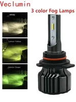 Car LED Fog Lemon Green Lamp 1860 CSP Chip 14000Lm 50W Yellow White Green H1 H3 H7 H8 H9 H11 H16 H27881 880 9005 HB3 9006 HB4 F5